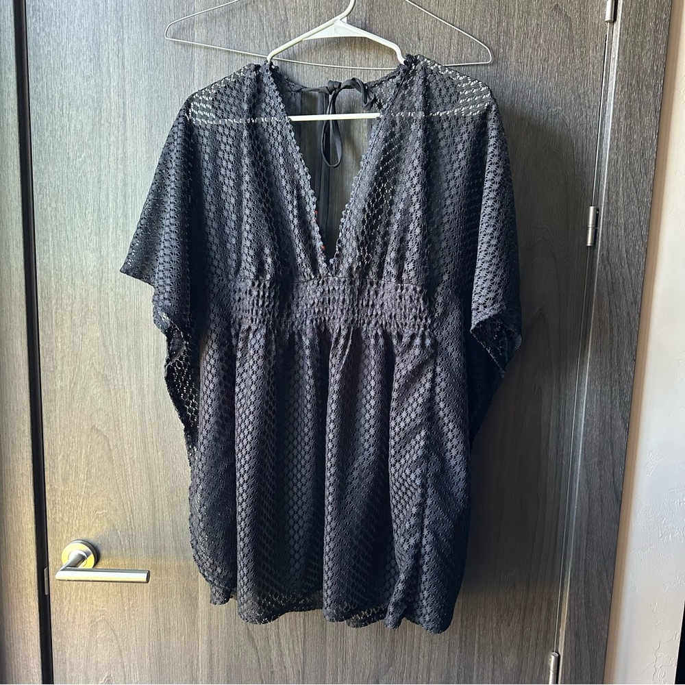 Black Mesh Swimsuit Cover Up